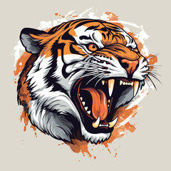 Roaring tiger head vector illustration