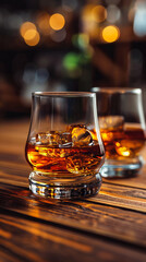 Bar Scene with Single Malt Whisky