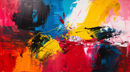 A mesmerizing contemporary artwork bursting with energy and passion. Vibrant brushstrokes and bold, abstract forms create a captivating visual experience, evoking a sense of modernity and cr