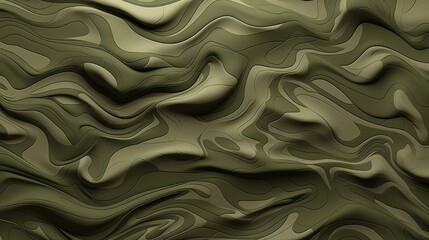 Obraz premium Military Camo Pattern. Intricate khaki waves create a camouflage effect in abstract patterned background