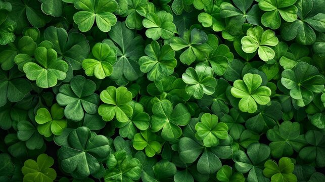Pictures showcasing vibrant green shamrocks adorning streets, buildings