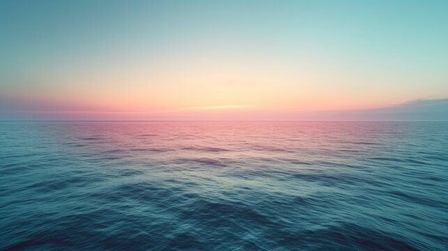 Gradient sky tones merge seamlessly with tranquil sea shades, evoking a peaceful horizon