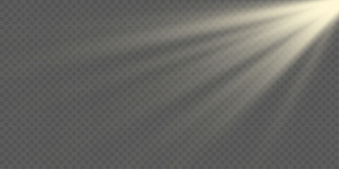 Shining sun glare rays, lens flare illustration. Sunlight glowing vector effect