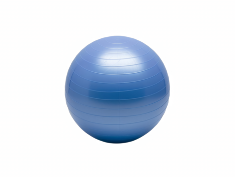 A blue exercise ball on a transparent background, perfect for fitness routines.