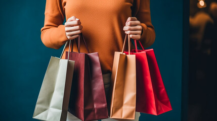 Fototapeta na wymiar woman holding shopping bags