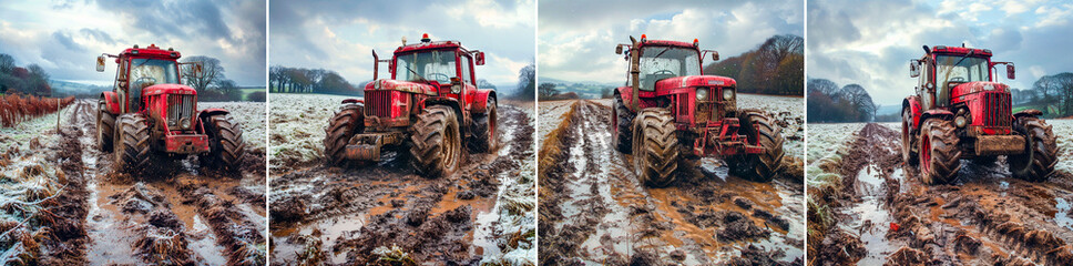 Small scenes do not have to deal with this fire-resistant tractor. forget your work! - obrazy, fototapety, plakaty