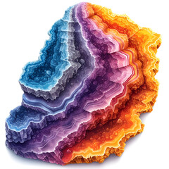 Obraz premium Vector Image of Colourful Geode Clipart with 100% Pure White Background