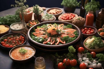 variety of fruit and vegetables shoot from top view