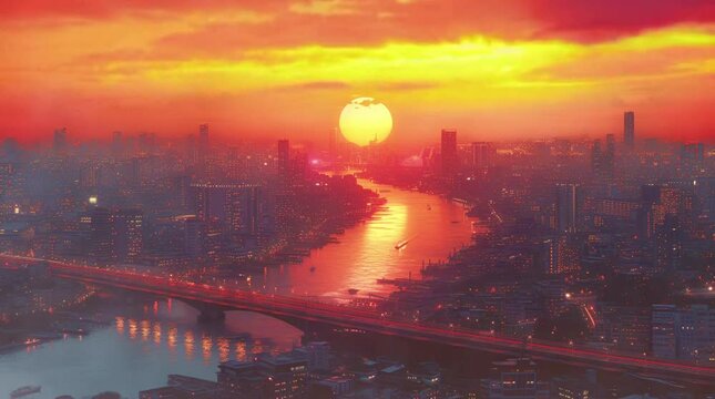 メコンに沈む夢：バンコクの夕焼け物語