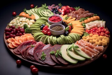 variety of fruit and vegetables shoot from top view