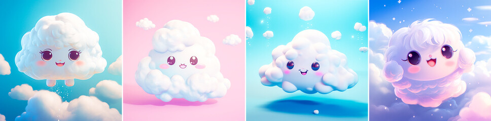 Kawaii cloud is a cute and adorable character design. It brings joy and happiness to users. Can be used as a mascot or branding element for various products and businesses.