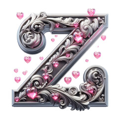 Obraz premium Isolated 3D Letter on a Clear PNG Canvas Generative AI 