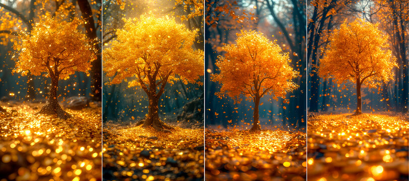 Discover the rare and magical golden tree. Take amazing photos for Instagram. Find hidden gold coins scattered on the ground.