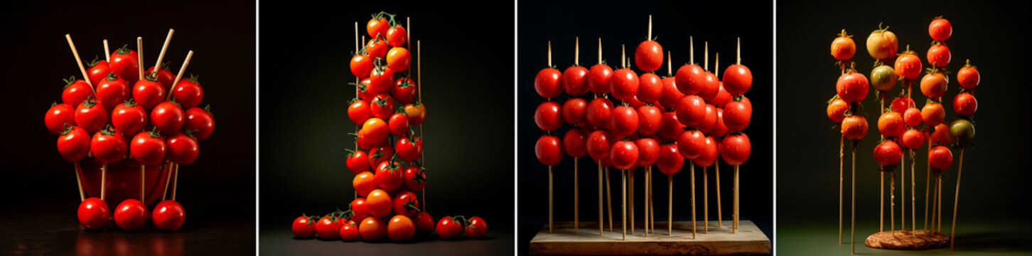 A unique and fun way to enjoy tomatoes. Ideal for snacks and appetizers. Skewered tomatoes are easy to eat on the go. Great for parties, picnics or any other occasion.