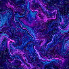 Abstract seamless pattern of wavy liquid purple swirl. Backdrop with abstract swirling paint effect. Acrylic cosmic pattern, paint stains. Texture for print, fabric, textile, wallpaper, poster, design