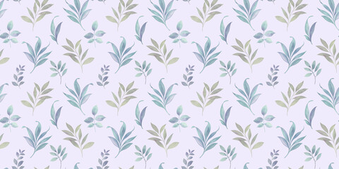 watercolor branches and leaves, seamless pattern, abstract background for printing wallpaper, wrapping paper, cards