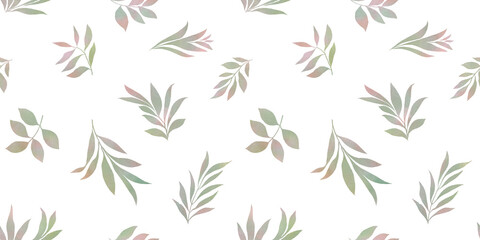 watercolor flowers on white background, seamless botanical pattern