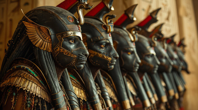 Ancient Egyptian elite army guarding the temple.