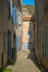 An old medieval street of Lagrasse, France