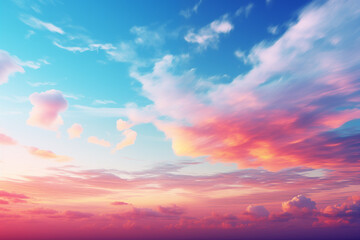 Obraz premium Abstract vivid Colorful sky at sunset - Abstract PC Desktop Sunset Wallpaper Background Banner Chill Lofi Relax Concept