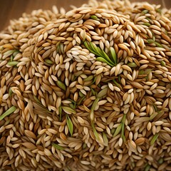  a friendly fictional character made of sprouted brown rice