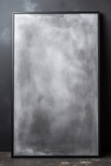 blank frame in Gray backdrop with Gray wall, in the style of dark gray