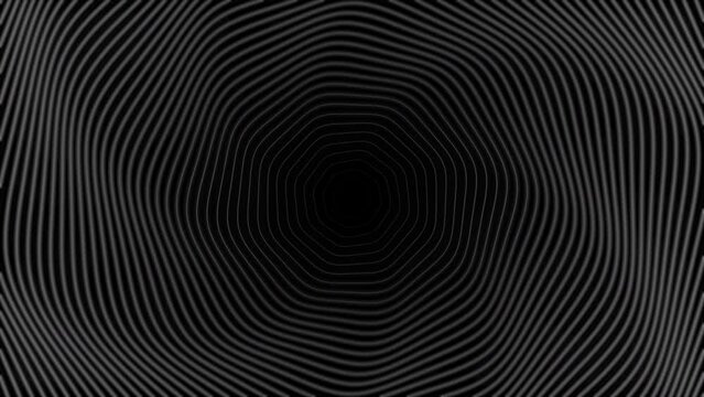 Beautiful, abstract, round Octagon tunnel lines moving fast, seamless loop. 