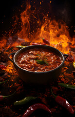 Hot chili food, hot tasty chili, spice, spicy food
