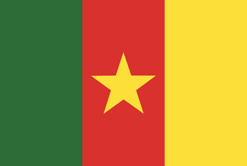 The flag of Cameroon. Flag icon. Standard color. Vector illustration.
