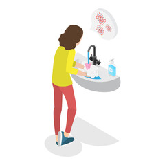 3D Isometric Flat  Illustration of OCD. Item 3