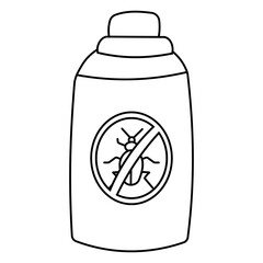 insect repellent garden care aerosol spray pests icon element object line doodle
