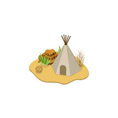 3D Isometric Flat  Set of Glamping Resorts. Item 1 © TarikVision