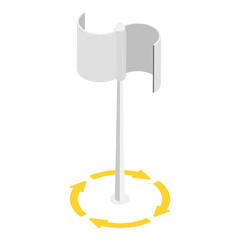 3D Isometric Flat  Illustration of Vertical Axis Wind Turbines. Item 1