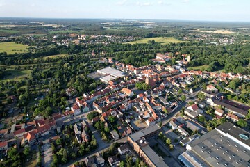 Bad Liebenwerda, Blick auf das Stadtzentrum, Markt 2023