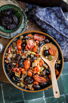 Rataouille Pied Noir with wooden spoon