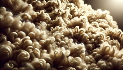 A heap of lustrous, voluminous white hair resting on a pale floor