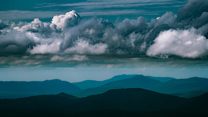 clouds over mountains