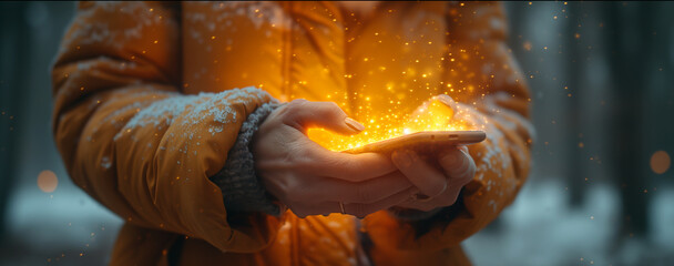 Using the smartphone and laptop, stocks and technology