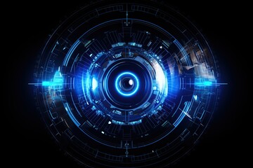 Fototapeta premium Abstract technology background. Futuristic user interface HUD Circuit. Generative AI