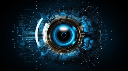 All seeing eye artwork blending organic and technological elements in a mesmerizing display