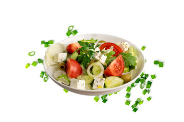 Greek Salad, Horiatiki or Village Salad with Feta Cheese