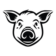 Pig Flat Icon Isolated On White Background