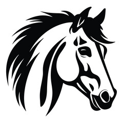 Horse Flat Icon Isolated On White Background