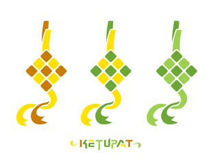 ketupat vector decoration for ied al fitr ramadan symbol in flat illustration vector isolated in white background