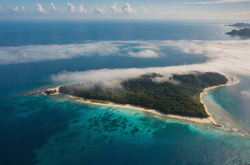 aerial view of tropical island