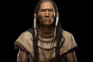 Squanto realistic statue. He was Native American of the Wampanoag tribe and played a crucial role as an interpreter and intermediary between the Plymouth Colony settlers and the indigenous peoples.