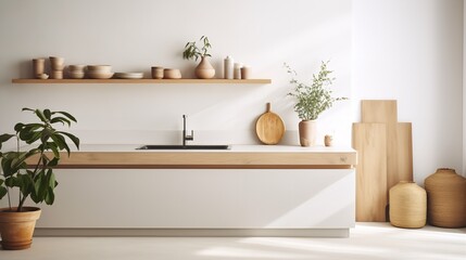 Serene Zen Kitchen: Minimalist Design Blended with Organic Elegance