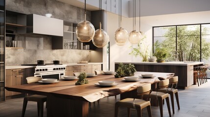 Serene Zen Kitchen: Minimalist Design Blended with Organic Elegance