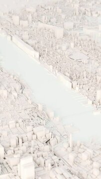 3D White Urban City animation