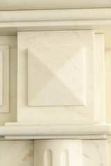 Close up of an 1899 marble fireplace - elegant and simple. Nostalgic
